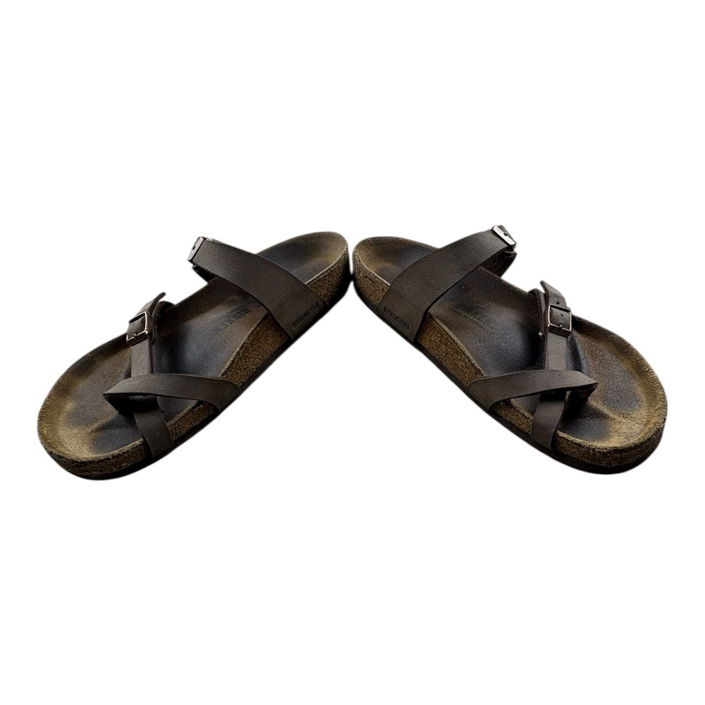 Birkenstock Yara Sandals Brown Leather Women's Size 39 Needs Repair Read - Picture 10 of 13